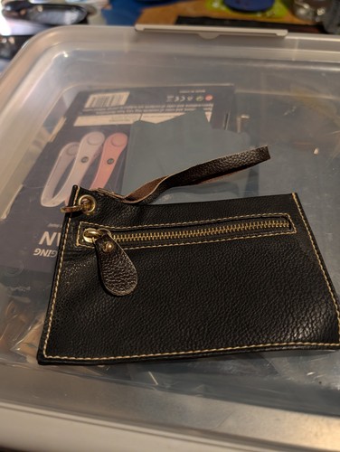 Leather coin purse unisex - purse,