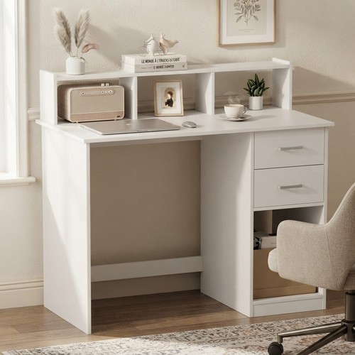 Modern white computer desk - modern,