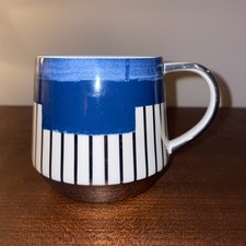 John Lewis Mug With Gold Stripe Blue Detail And Sell The Metallic Handle / Base