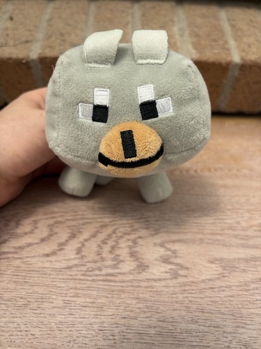 Minecraft grey wolf soft toy - minecraft,