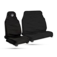 For Vauxhall Vivaro Van 2+1 Seat Cover Fabric Cloth Black Drivers Side Logo Wh