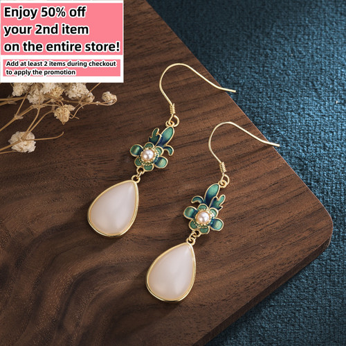 Jade drop dangle - drop,