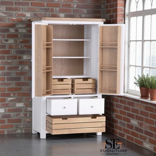 Oak top white painted double - &,