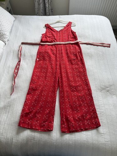 Fat face red white ikat - red,