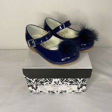 GIRLS MARY JANE SHOES UK 4 SPANISH STYLE NAVY BLUE OCCASION DRESS SEVVA PIPER
