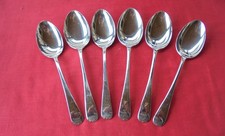 6 Dessert Spoons silver Chrome Plated  Retro Sheffield Vintage 6 Set