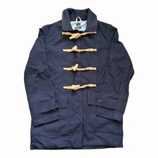 Albam Navy 100% Wool Toggle Coat Size 2 M/L Made In England