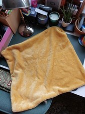 Large Ochre Gold Faux Fur 50cm x 50cm Cushion Cover Tesco Zip Closure