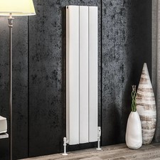Solaro Guardia 1200 x 280mm Vertical Designer Aluminium Radiator Matt White