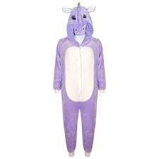 Kids Girls Purple Unicorn A2Z Onesie One Piece  Hooded Soft Fluffy Xmas Costume