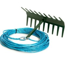 LAKE / POND WEED RAKE 12" DOUBLE SIDED & 20 Metres ROPE AQUATIC WEED REMOVAL