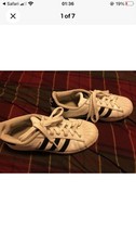 Mens  Adidas Superstar La Marque Aux 3 Bands White Trainers Sz: 4, RRP: £85