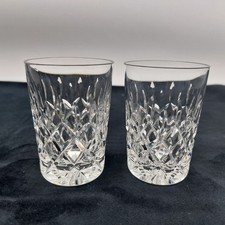 Stuart Crystal Tewkesbury Whiskey Glasses x2 Small Tumblers 8.5cm Criss Cross
