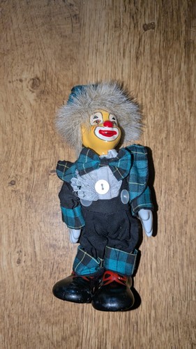 Vintage porcelain clown doll - porcelain,
