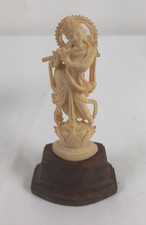 Antique carved figurine figure of Krishna playing the flute 11.5cm