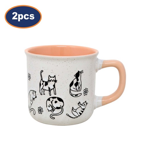 Stoneware coffee mug set - coffee,