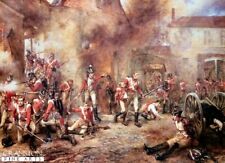 Battle of Waterloo military art post card Defence of Hougoumont Farm guards reg