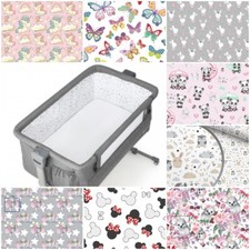 2x FITTED SHEET compatible with KINDERKRAFT NESTE crib bed bedside girl boy star