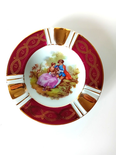 Pin dish burgungy gold - burgungy,