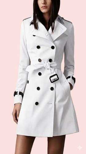Women stylish white trench - women's,
