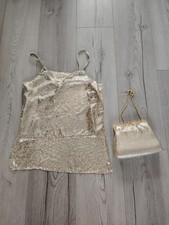 High Fashion Metal mesh fabric chainmail top with purse