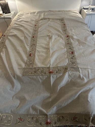 Linen tablecloth with - linen,