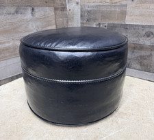MCM Round Floor Pouf Black