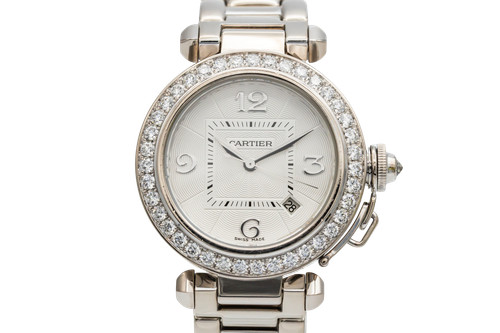 Cartier pasha 32mm 18ct - 18ct, white