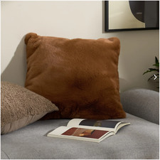 Made.com Azala Luxury Faux Fur Cushion in Cinnamon 50cm x 50cm
