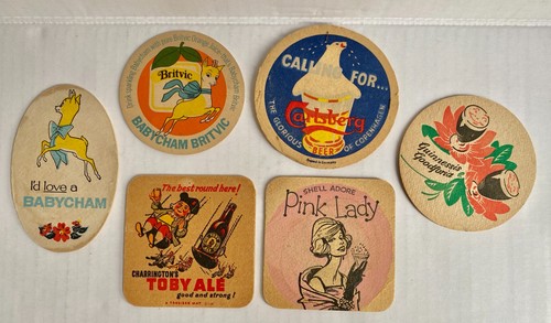 Various vintage cardboard beer