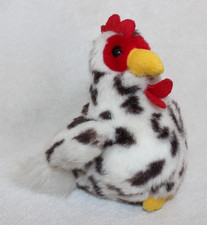 Unbranded Cute Black & White 5" Speckled Hen Soft Toy - Excellent
