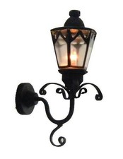 Dolls House Miniature Cir-Kit Lighting Electric Light Black Gothic Coach Lamp