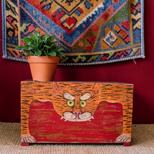 Hand painted vintage chest - painted,