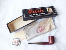 Orlik De-Luxe L14 lightly smoked briar pipe with pouch etc.