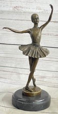 Sign Original Ballerina Dancer Bronze Statue Sculpture Art Nouveau Figure Decor