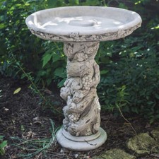 Solid Stone Cast Bird Bath