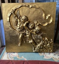 Plaster Cast Gold Painted Wall