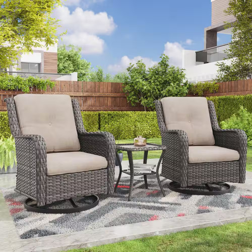 Piece wicker swivel - 3-piece,