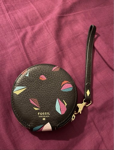 Fossil black coin purse with