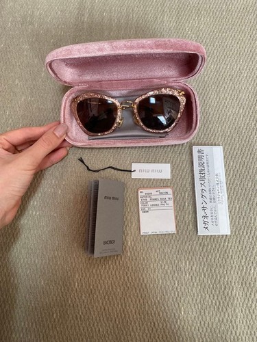 Miu pink glitter sunglasses - miu,