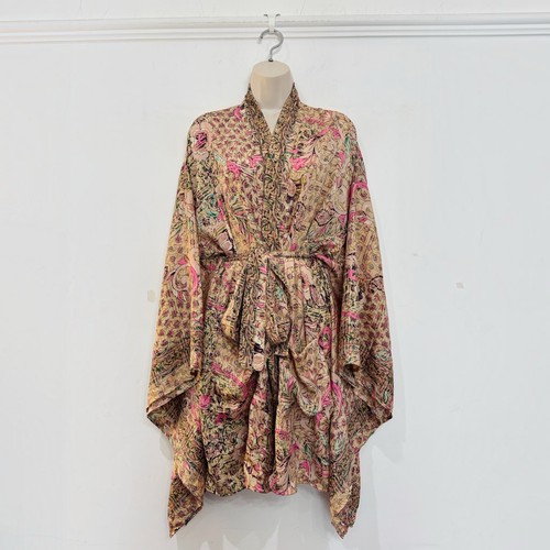Short kimono robe - kimono, beige