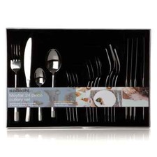 Sabichi 24 Piece Silver Cutlery Set Stainless Steel Dishwasher Safe Utenils Set