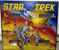 1979 rare Original STAR TREK Pinball Machine back glass near perfect condition