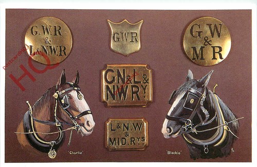 Picture postcard gwr horses - gwr,,