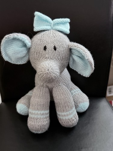 Hand knitted toy elephant - knitted,