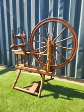 Norwegian Pine Spinning Wheel Vintage Antique Collectable