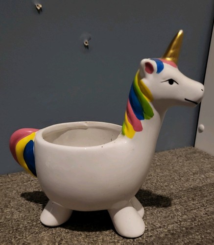 Rainbow unicorn flower planter - unicorn,