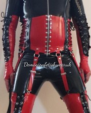 Mens Corset Red black male zip