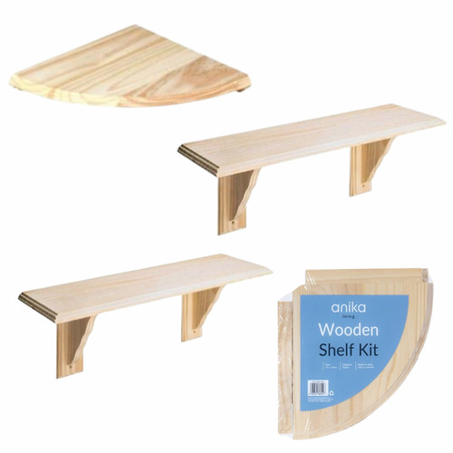 Natural pine wooden shelf - natural,