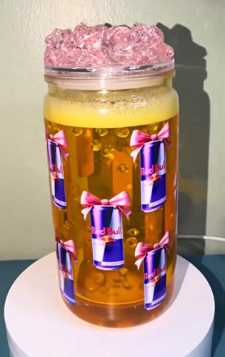 Red bull with faux ice - red,